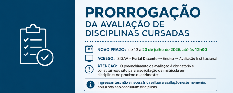 Reabertura da Avaliação de Disciplinas Cursadas