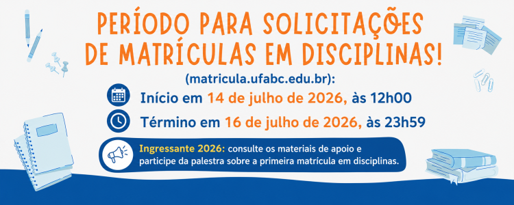 Matrículas em disciplinas - 3º quadrimestre de 2026