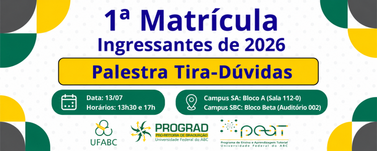Palestra - Primeira Matrícula em Disciplinas dos Ingressantes